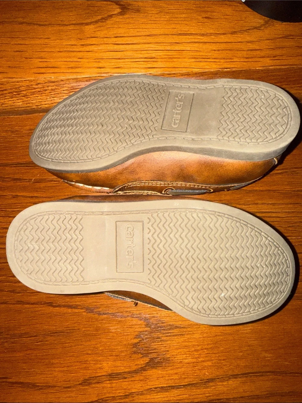 Carter's Tan Leather Velcro Moccasin Shoes